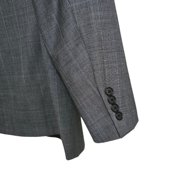 Hickey Freeman Vintage Milburn II Wool Windowpane Single Breasted Blazer Sz 46L - Picture 5 of 14